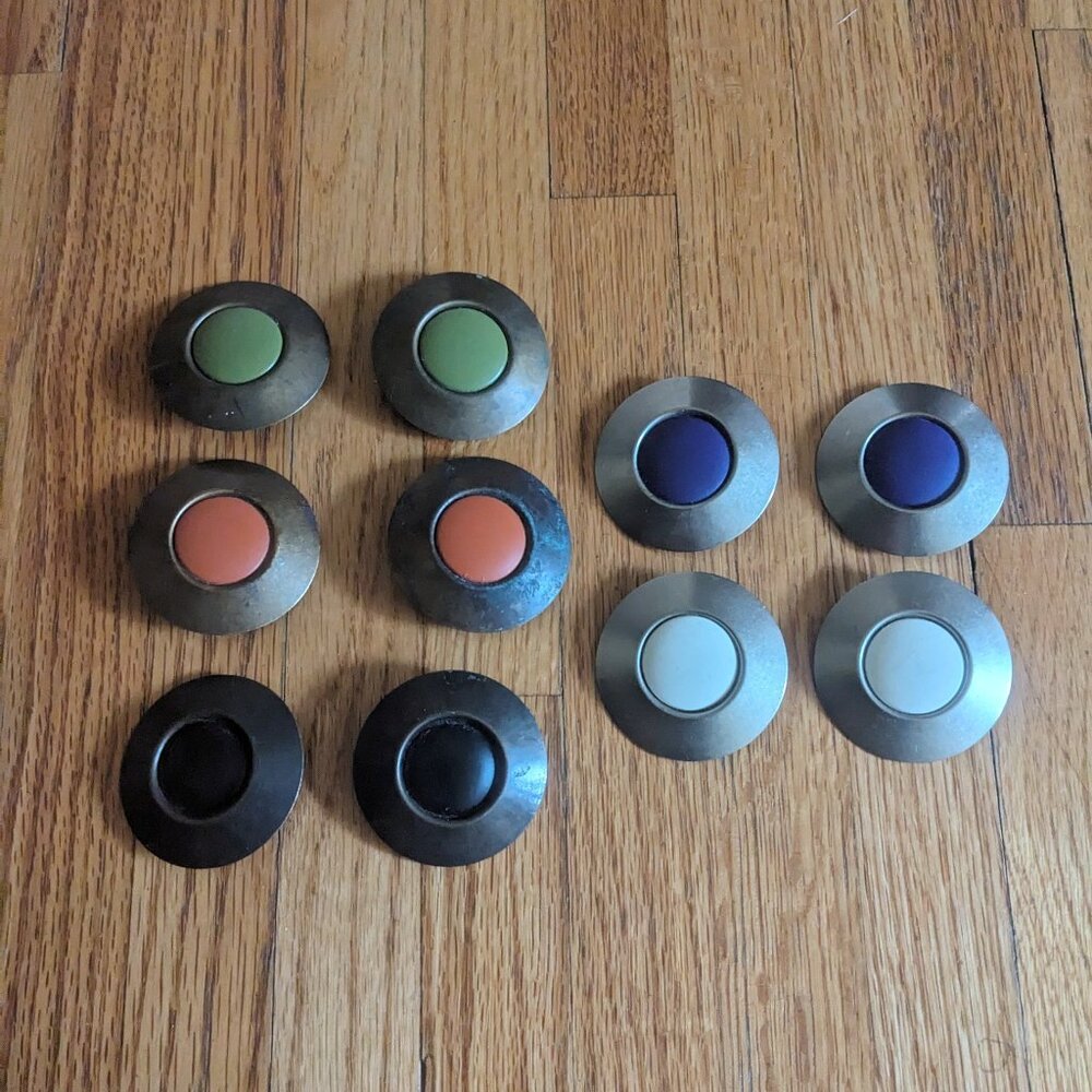 Vintage 70"s  large clip on earrings set of 5